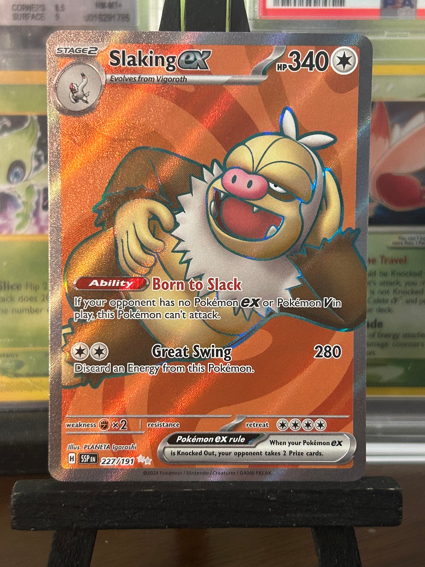 Slaking EX Full Art 227/192 Surging Sparks Pokémon Card - English
