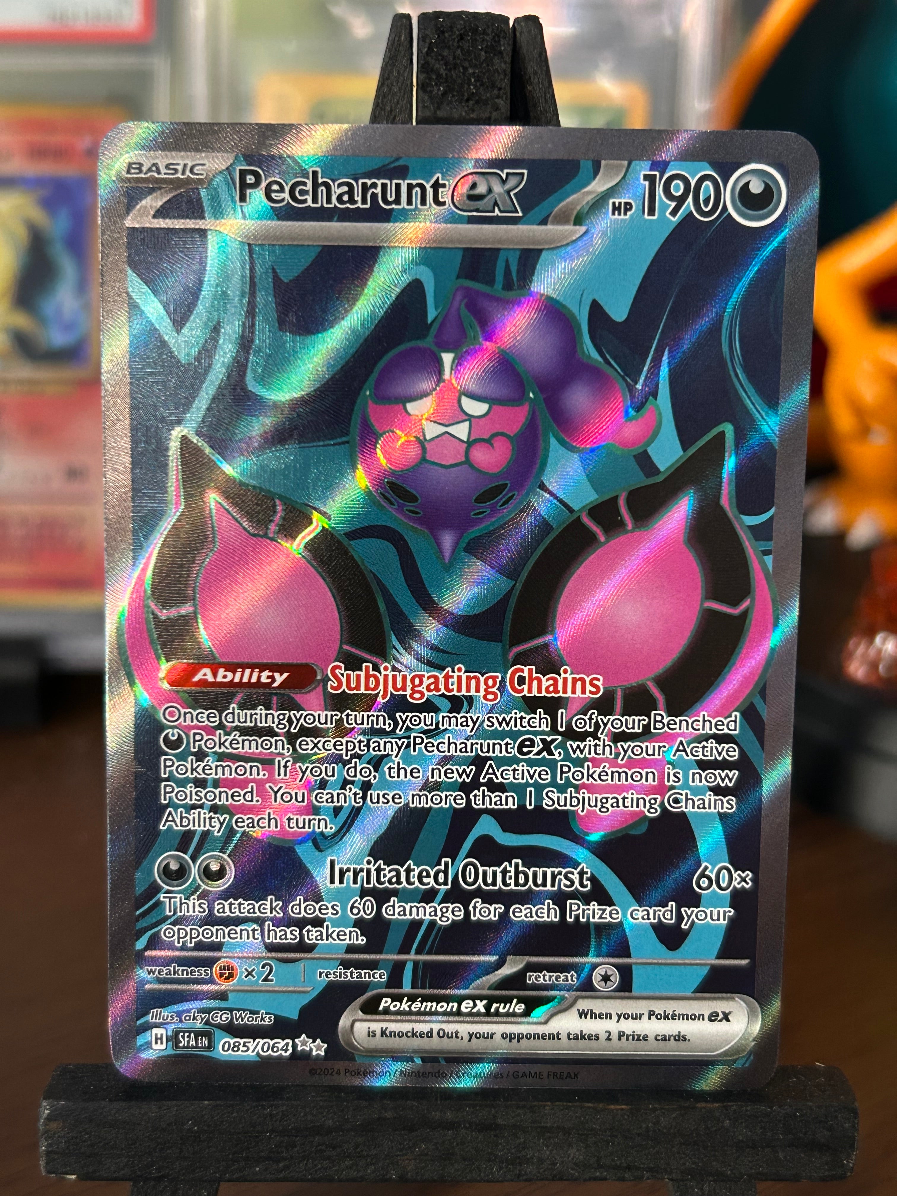 085 064 pokemon card Pecharunt ex (SFA 085) Night Wanderer Munkidori ex Pokmon Pecharunt ex SFAen 085/064 LP