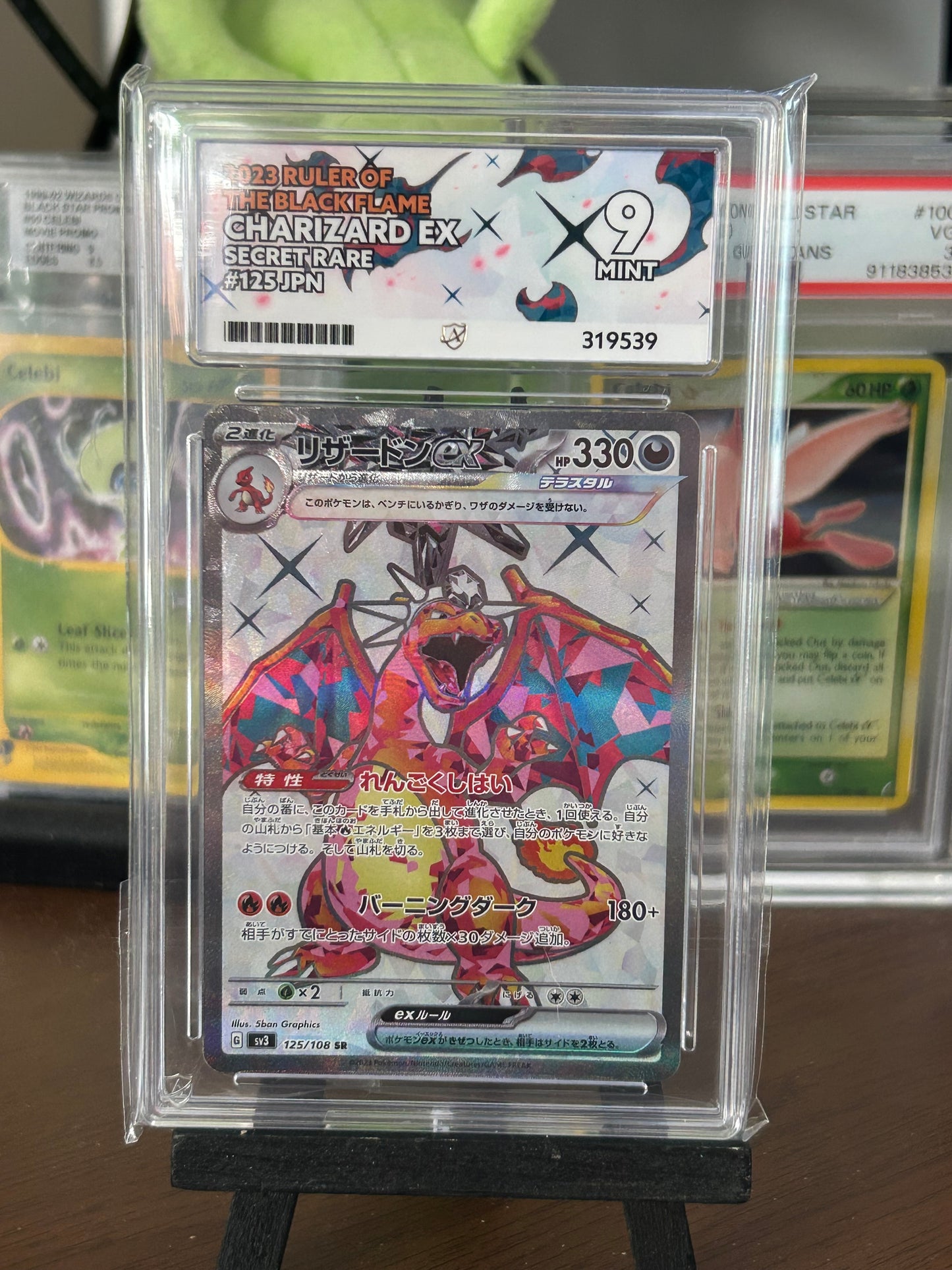 Charizard EX SR - Ruler of the Black Flame - 125/108 - Ace Grading Mint 9 Graded Card