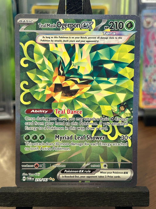 Teal Mask Ogerpon EX SIR 211/167 Twilight Masquerade Pokémon Card - English
