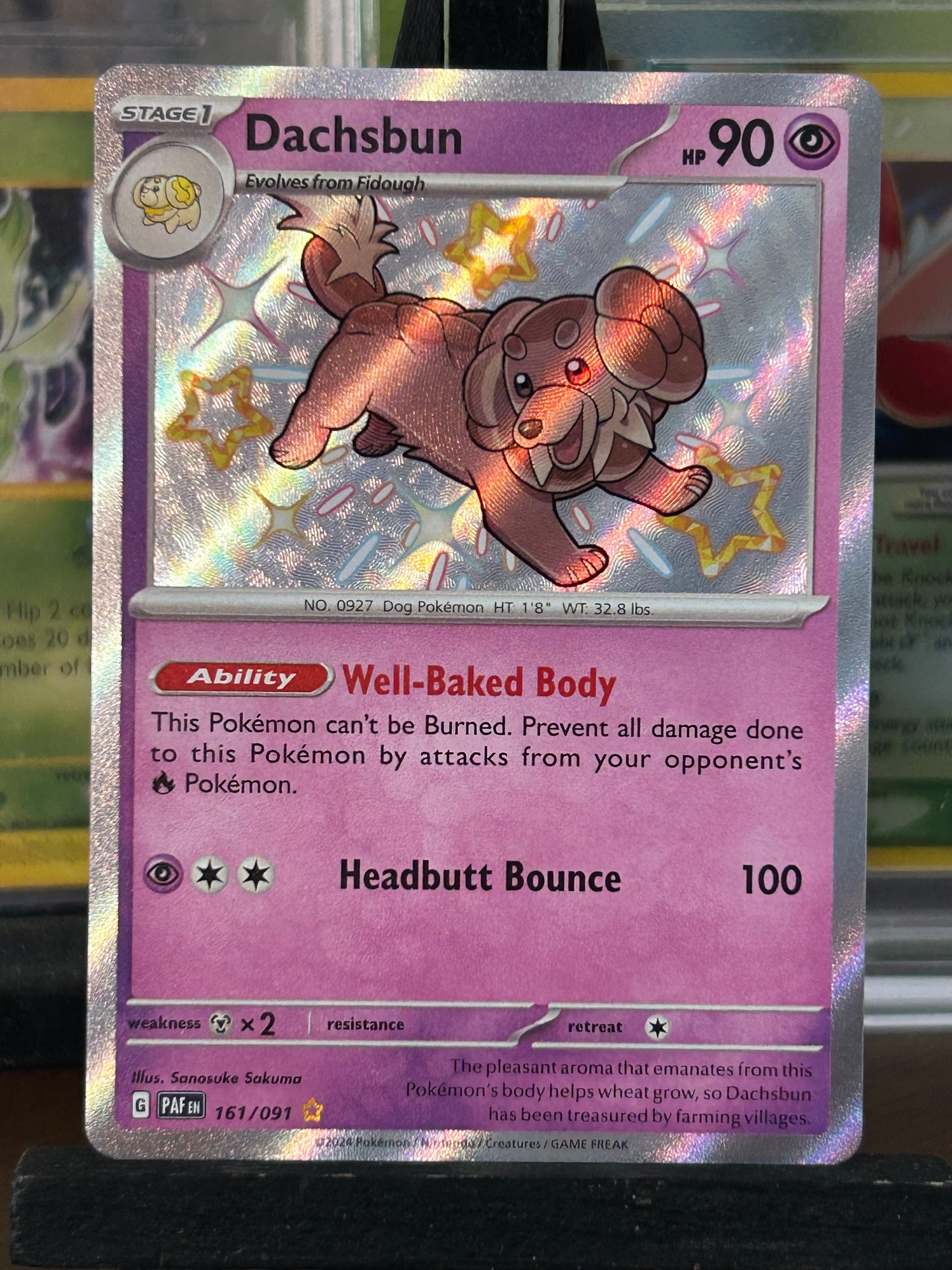 Dachsbun Baby Shiny 161/091 Paldean Fates Pokémon Card - English