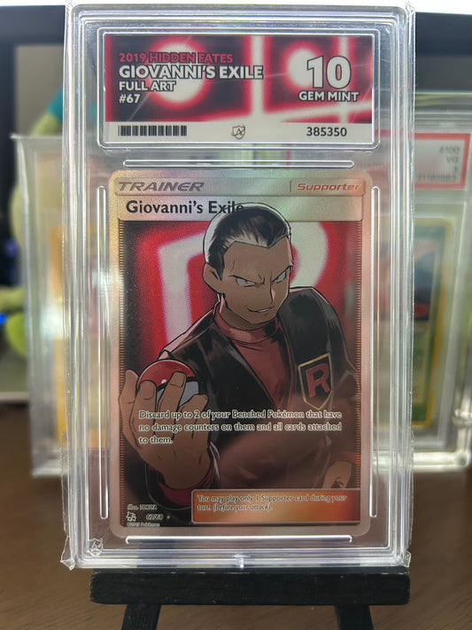 Giovanni's Exile - 67/68 - Hidden Fates - Gem Mint 10 Ace Grading Card