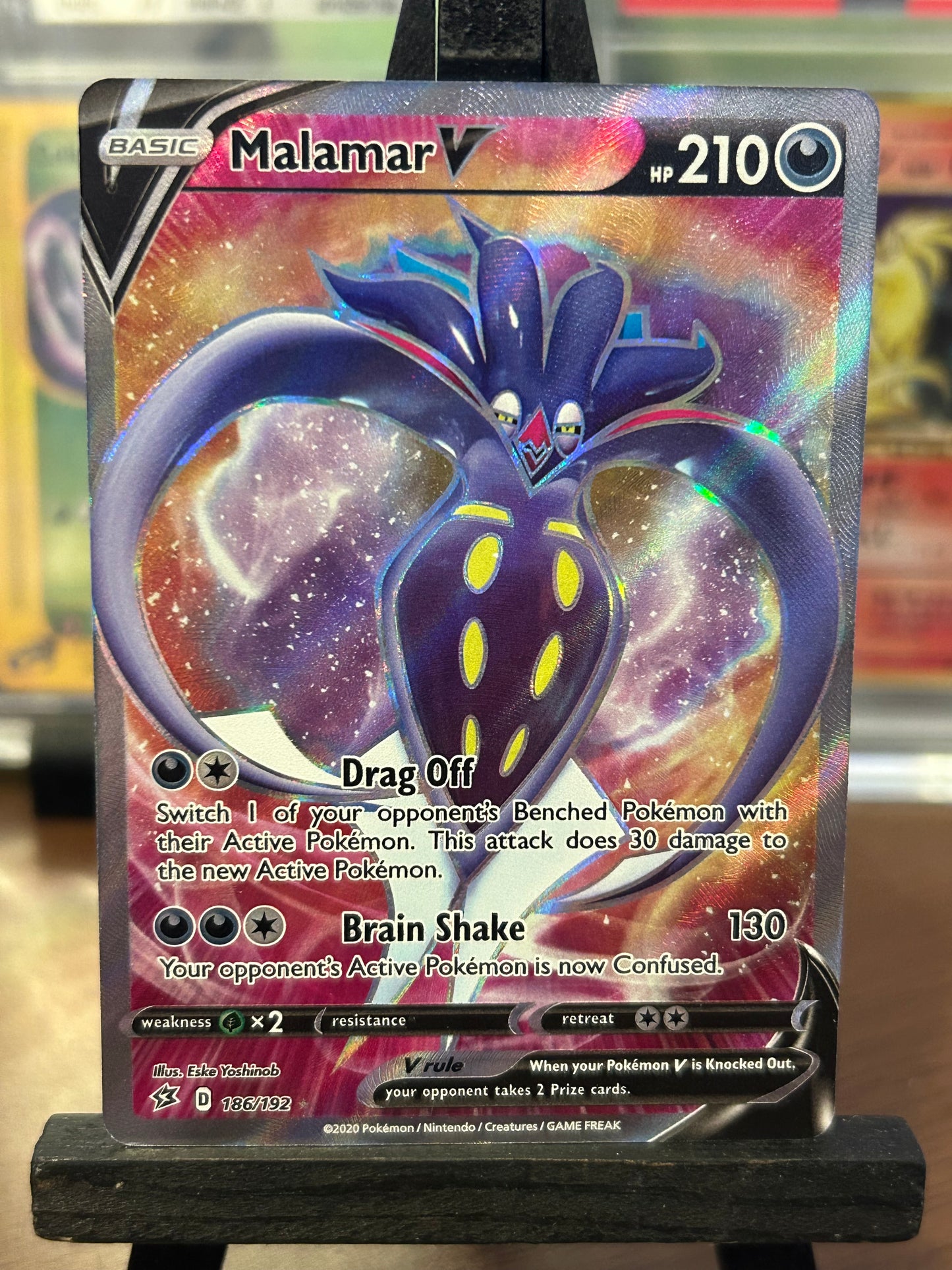 Malamar V Full Art 186/192 Rebel Clash Pokémon Card - English