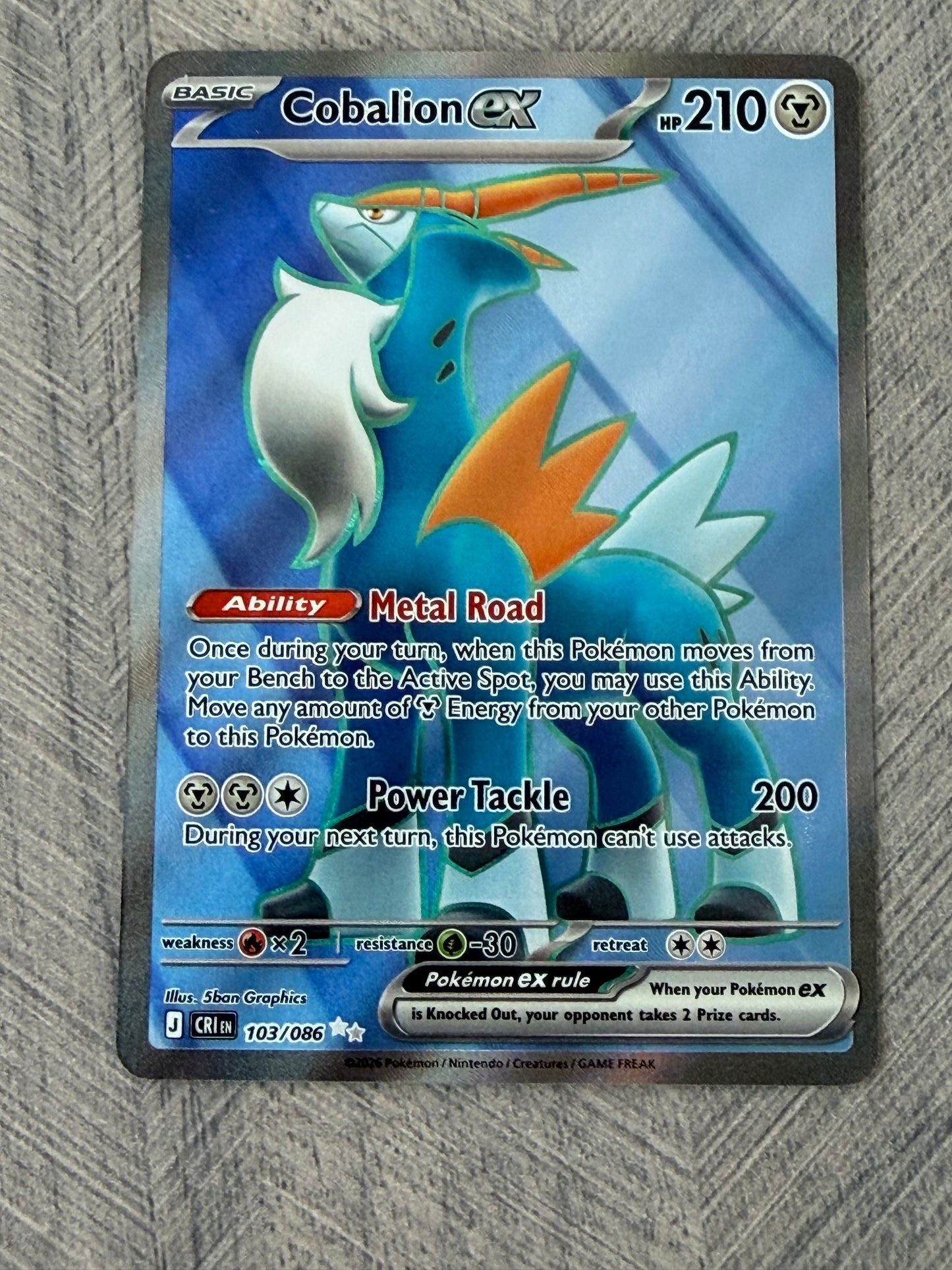 Cobalion 103/066 Full Art Chaos Rising Pokémon Card - English