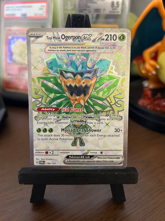 Teal Mask Ogerpon EX Full Art 190/167 Twilight Masquerade Pokémon Card - English
