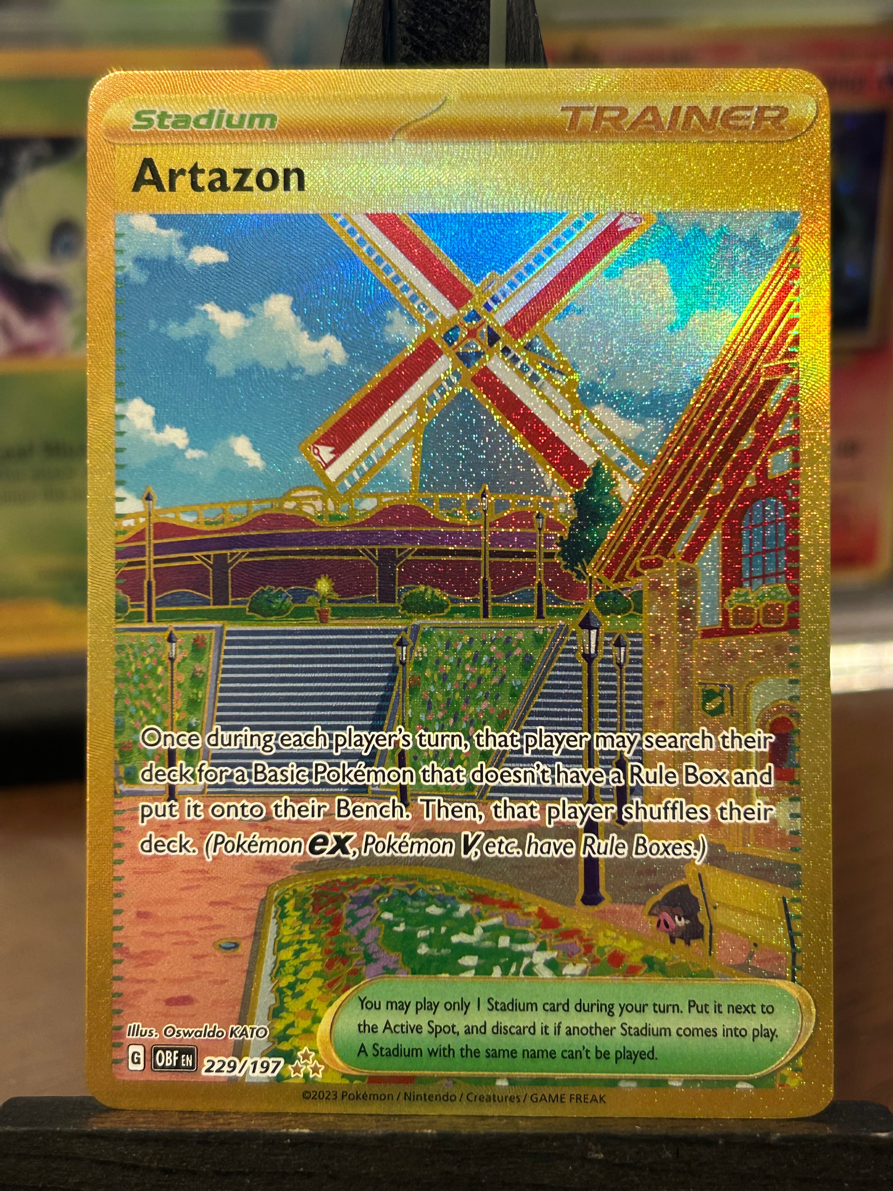 Artazon Gold 229/197 Obsidian Flames Pokmon Card - English Bago's Breaks Artazon Gold 229/197 Obsidian Flames Pokmon Card - English Bago's Breaks