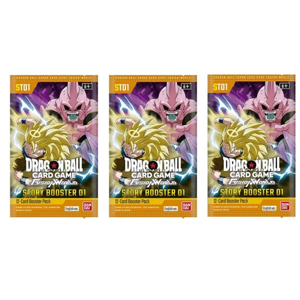 Dragon Ball Super CG: Fusion World Story Booster 01 (ST01) Booster Pack Bundle - OPENED LIVE ON TWITCH ONLY
