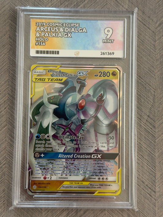 Arceus & Dialga & Palkia 156/236 Cosmic Eclipse - Mint 9 Ace Grading Card - English