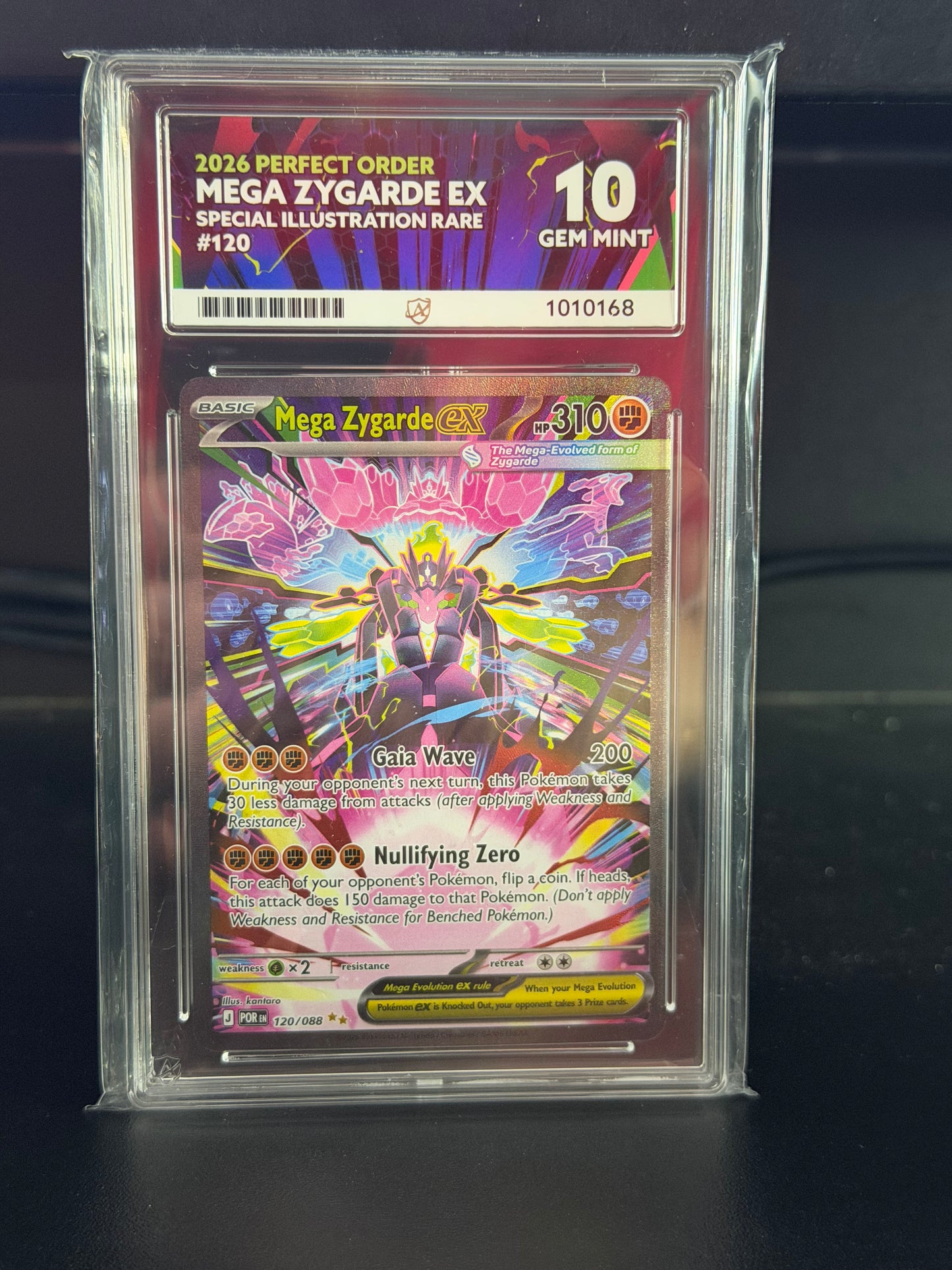 Mega Zygarde 120/088 - Perfect Order Gem Mint 10 Ace Grading Card
