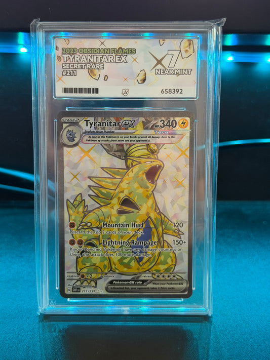 Tyranitar EX 211/197 Obsidian Flames - Near Mint 7 Ace Grading Card