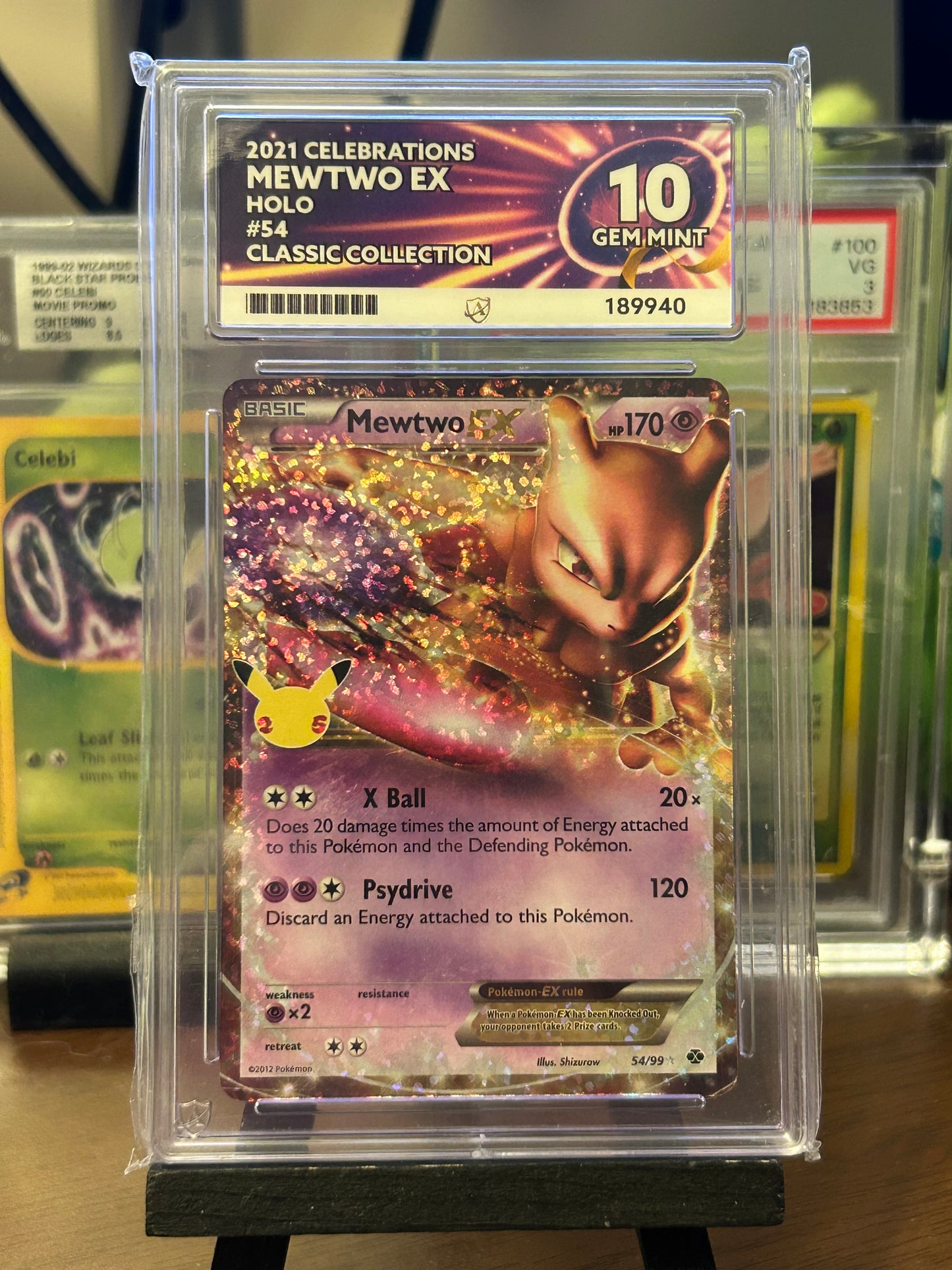 Mewtwo EX - 54/99 - Classic Collection Celebrations - Gem Mint 10 Ace Grading Card