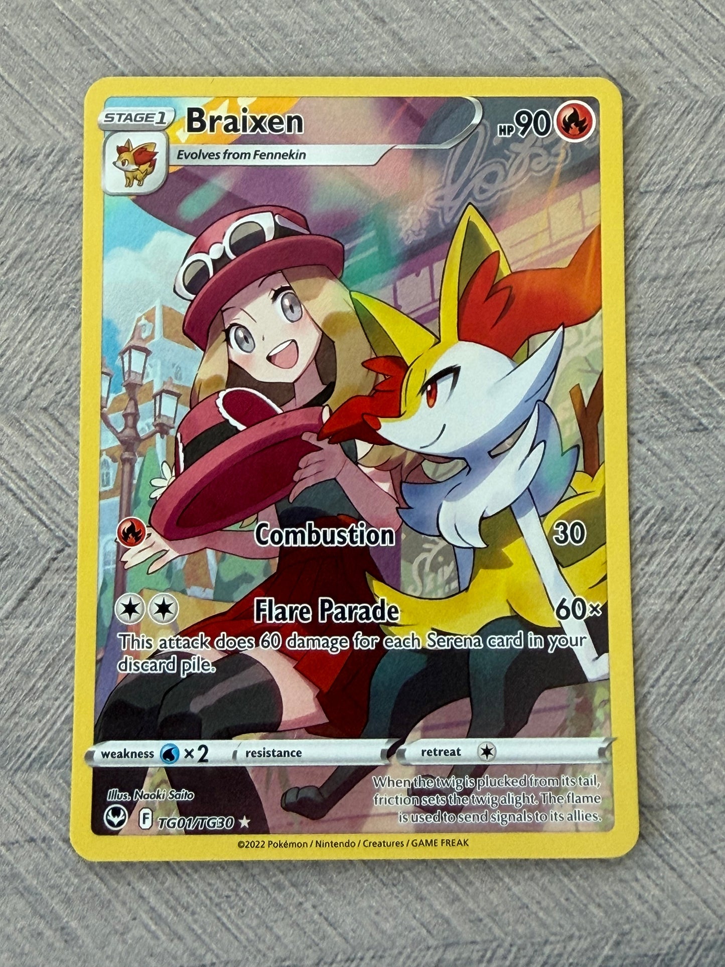 Braixen TG01/TG30 Silver Tempest Pokémon Card - English