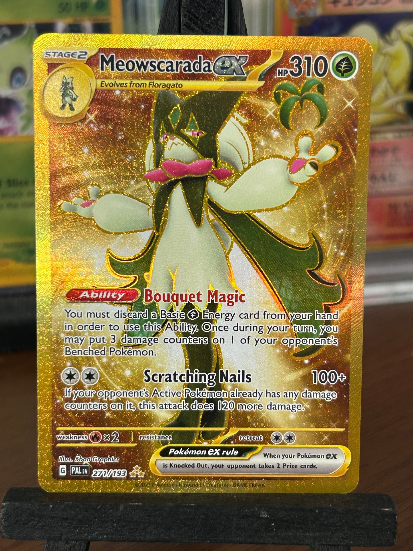 Meowscarada Gold 271/193 Paldea Evolved Pokémon Card - English