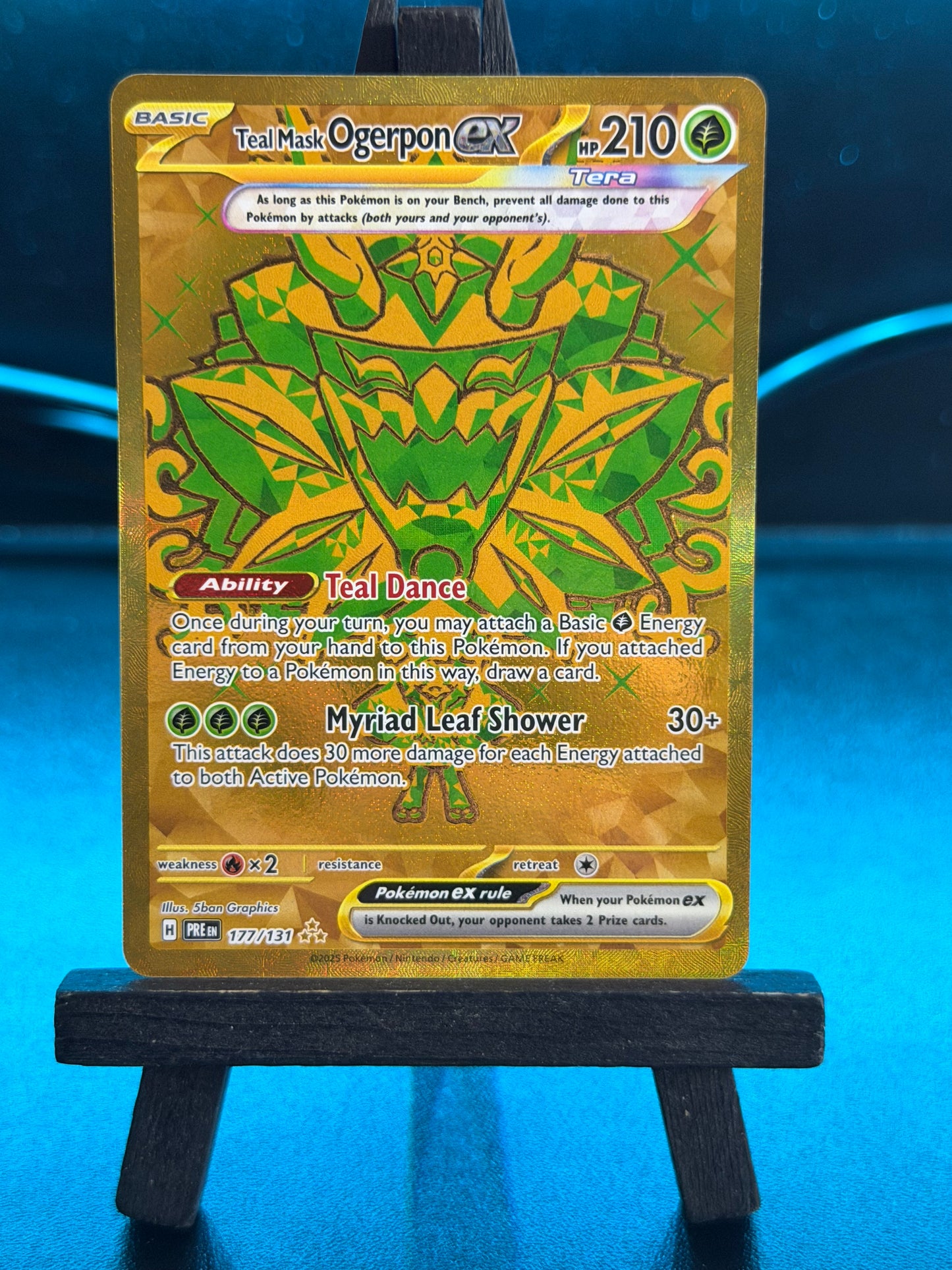 Teal Mask Ogerpon 177/131 Gold Prismatic Evolutions Pokémon Card - English