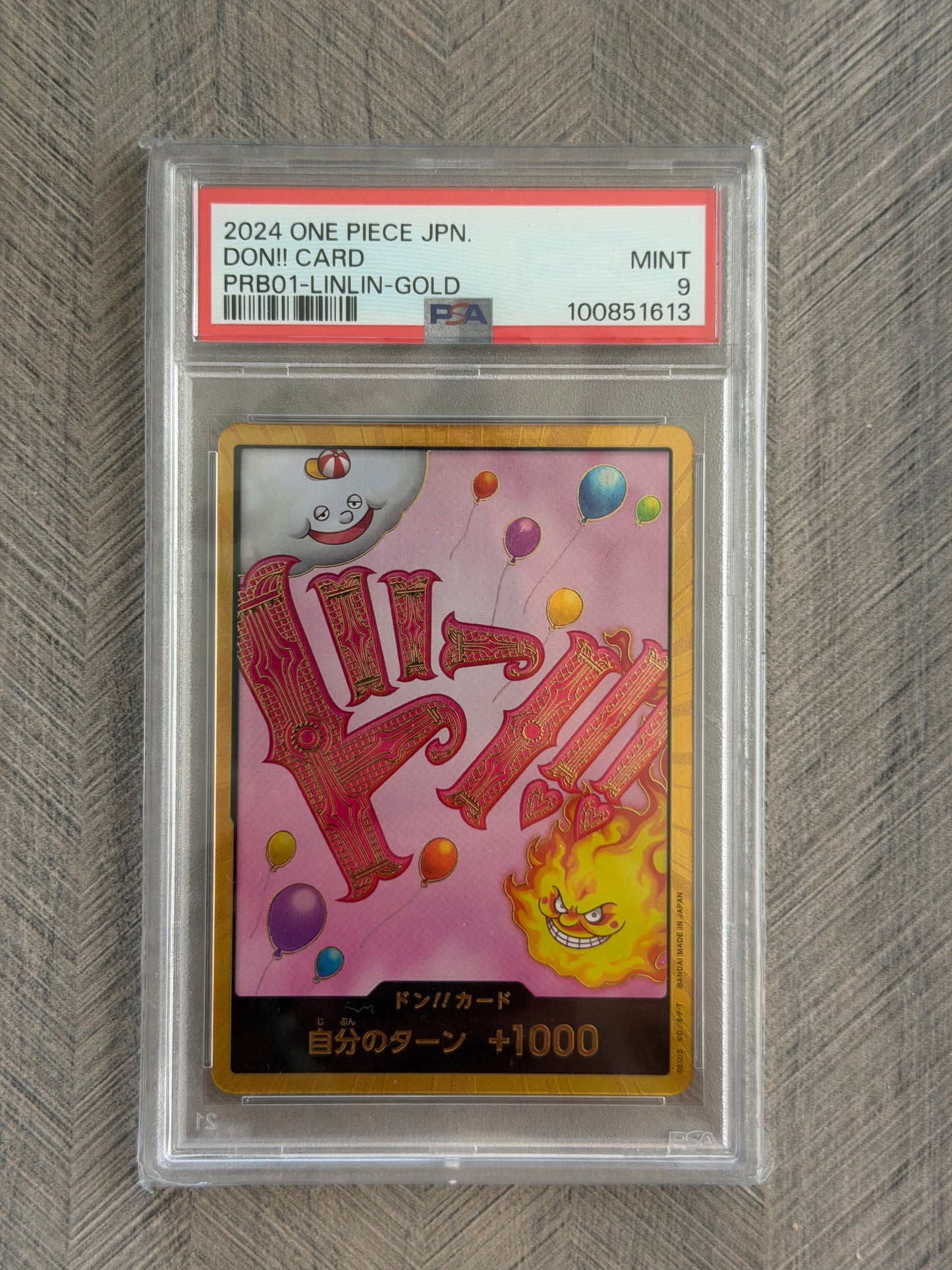 DON!! Card Charlotte Linlin Gold PRB-01 The Best - PSA Mint 9 - Japanese