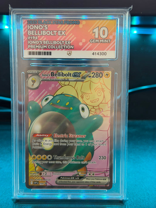 Iono's Bellibolt EX SVP194 - Black Star Promo - Gem Mint 10 Ace Grading Card