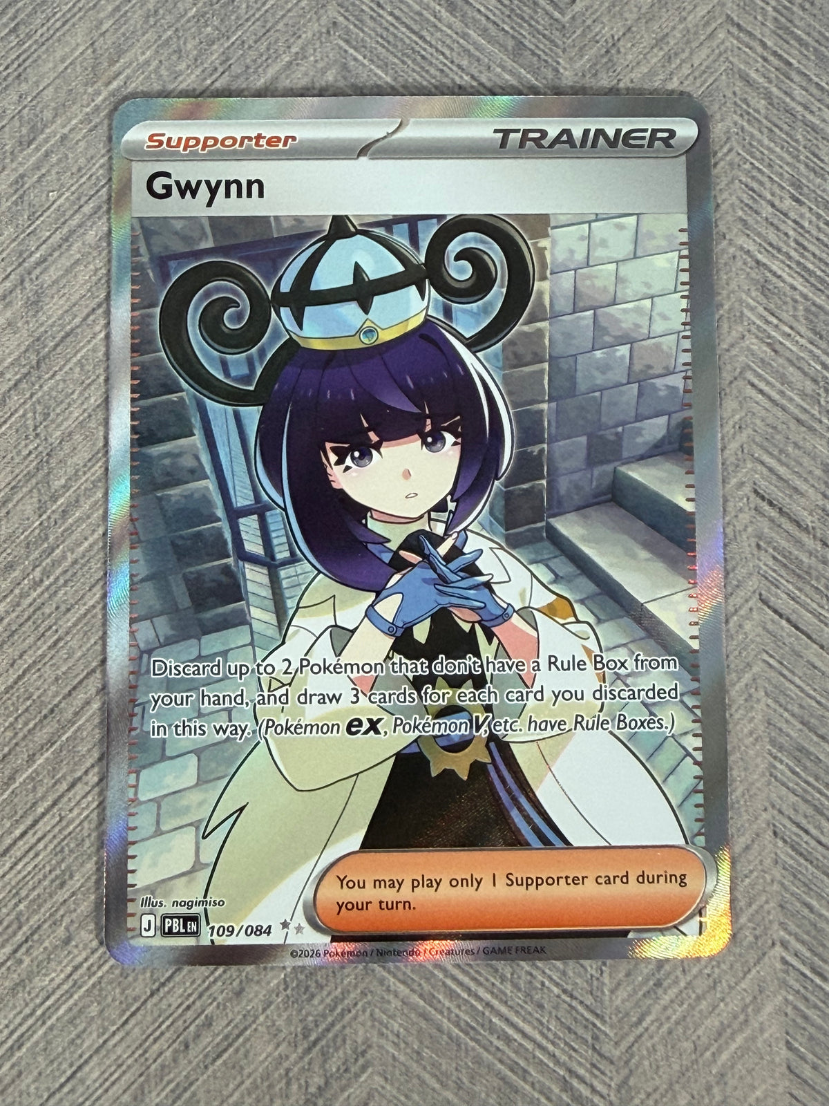Gwynn 109/084 Full Art Pitch Black Pokémon Card - English
