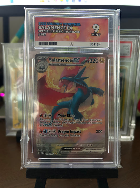 Salamence SIR - 187/159 - Journey Together  - Mint 9 Ace Grading Card
