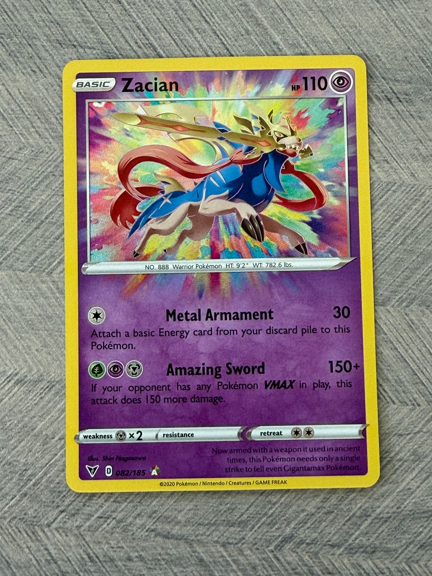 Zacian 082/185 Amazing Rare Vivid Voltage Pokémon Card - English