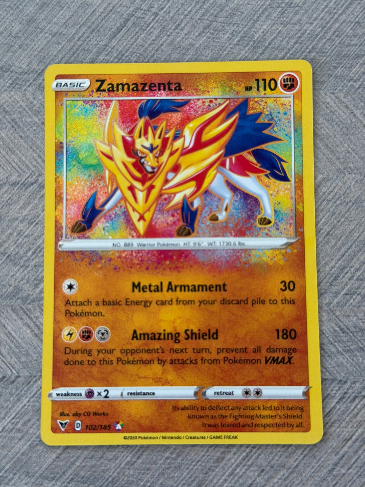Zamazenta 102/185 Amazing Rare Vivid Voltage Pokémon Card - English