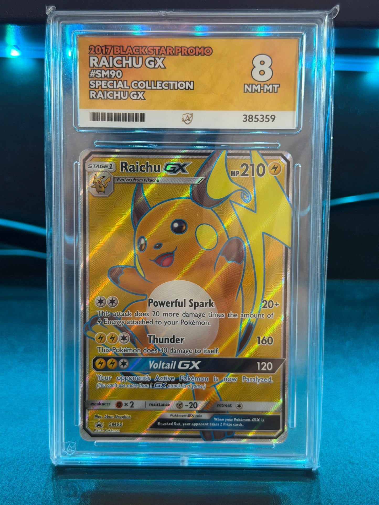 Raichu EX SM90 Special Collection - NM-MT 8 Ace Graded Card