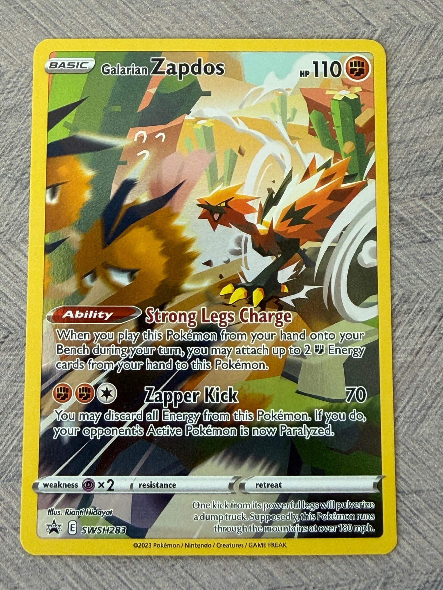 Galarian Zapdos SWSH 283 - Black Star Promo Pokémon Card - English