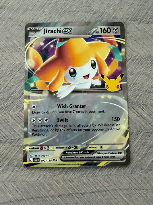 Jirachi EX 102/128 30th Celebration Pokémon Card - English