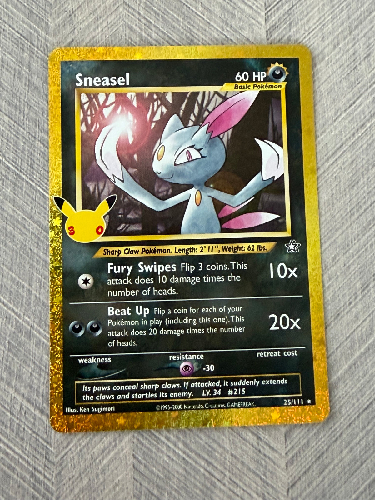 Sneasel 25/111 Classic Collection 30th Celebration Pokémon Card - English