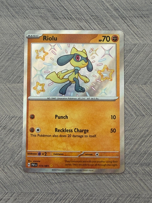 Riolu 173/091 Baby Shiny Paldean Fates Pokémon Card - English