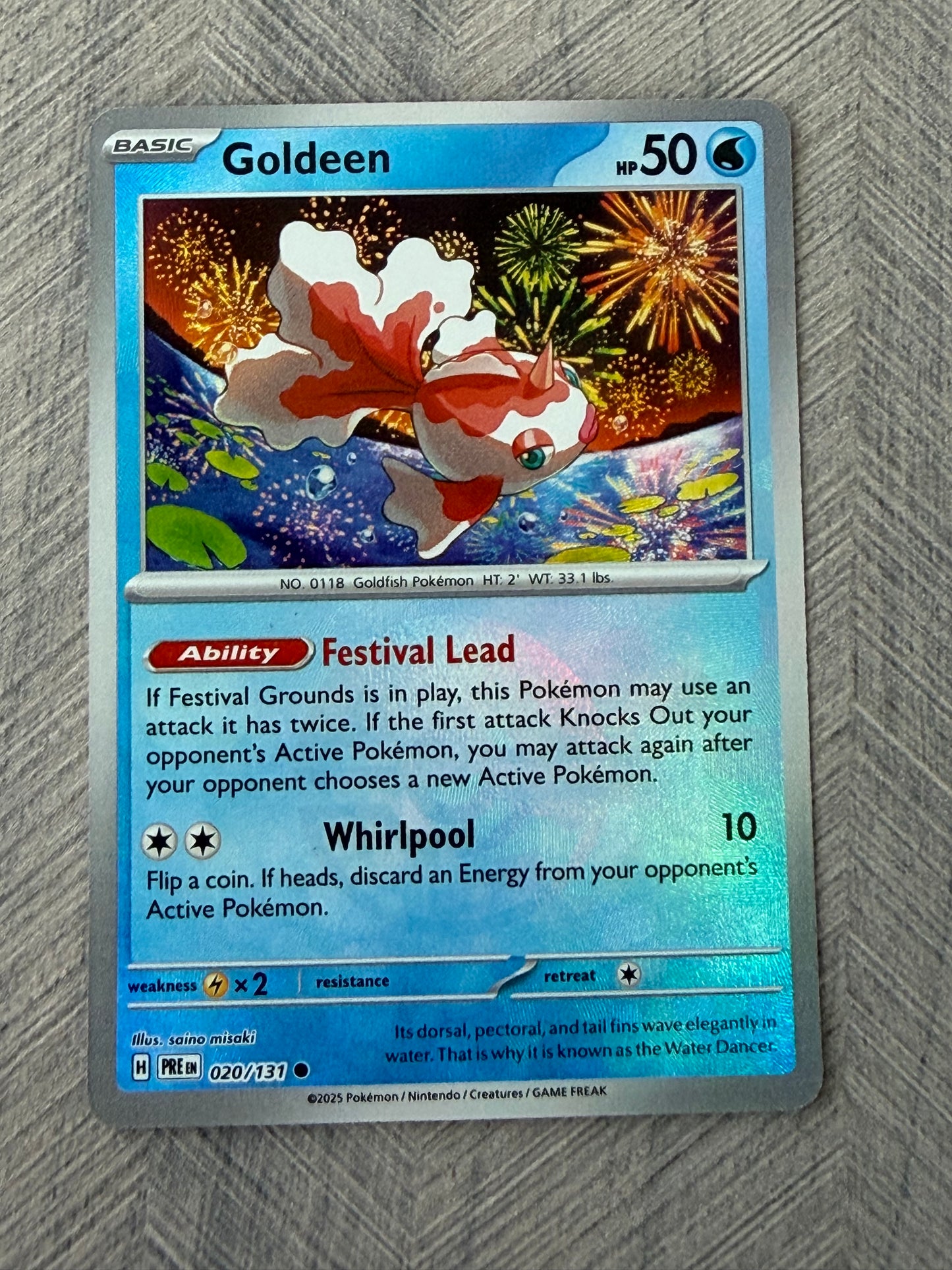 Goldeen 020/131 Poke Ball Rev Holo Prismatic Evolutions Pokémon Card - English