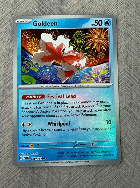 Goldeen 020/131 Poke Ball Rev Holo Prismatic Evolutions Pokémon Card - English