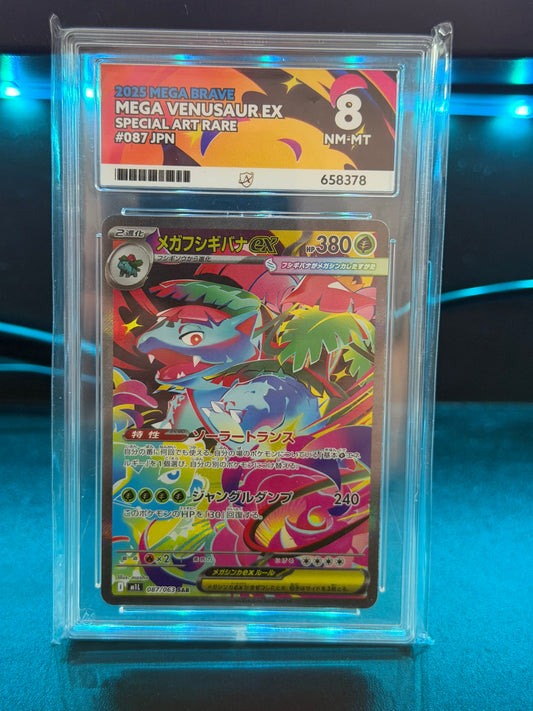 Mega Venusaur EX 087/063 Mega Brave - NM-MT 8 Ace Graded Card