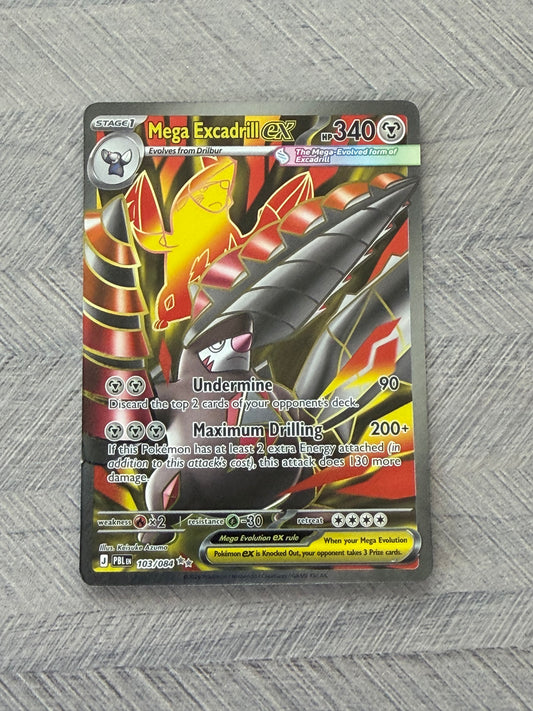 Mega Excadrill EX 103/084 Full Art Pitch Black Pokémon Card - English