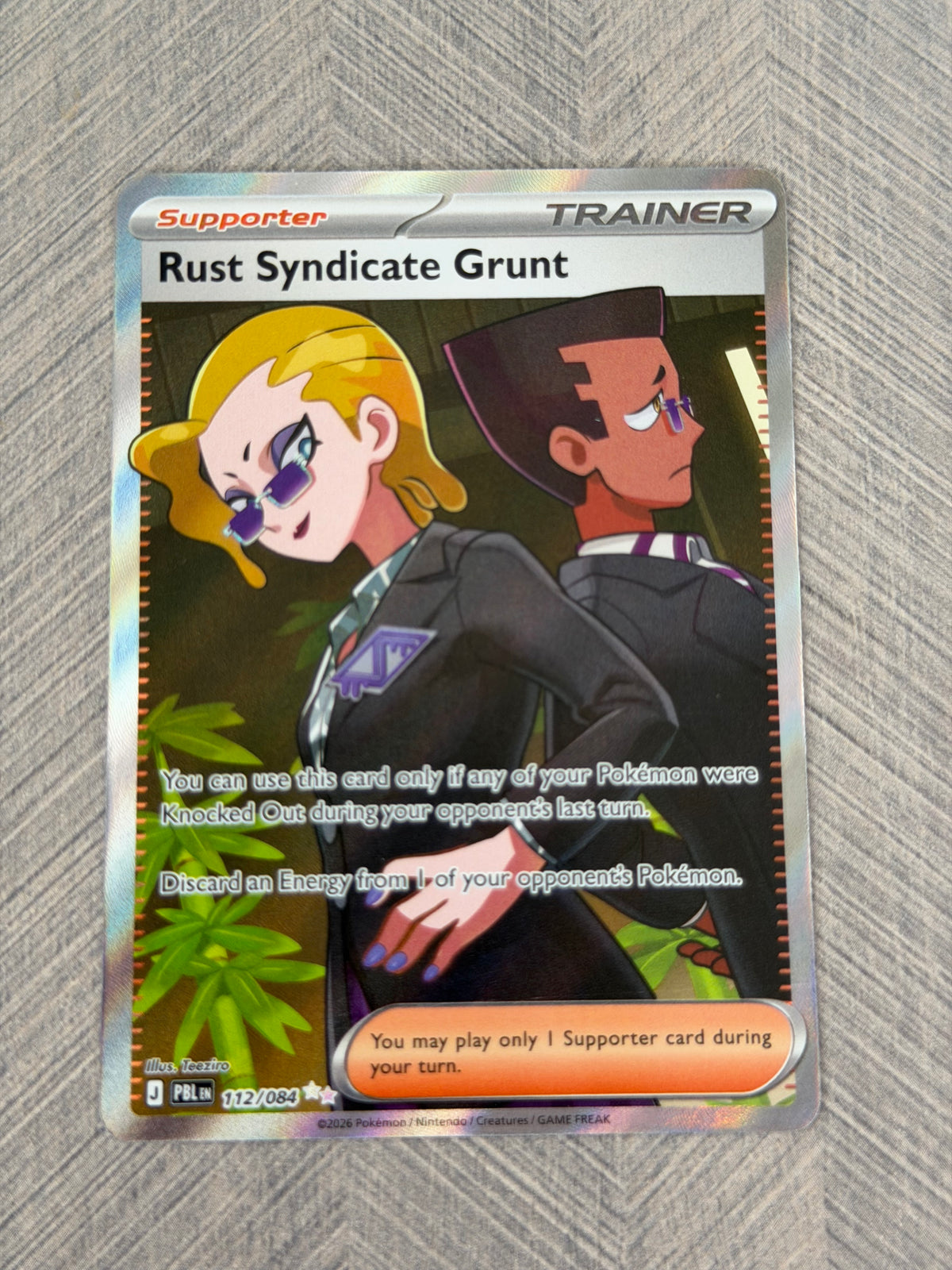 Rust Syndicate Grunt 112/084 Full Art Pitch Black Pokémon Card - English