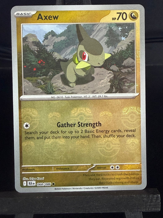 Axew 068/086 Masterball Black Bolt Pokémon Card - English