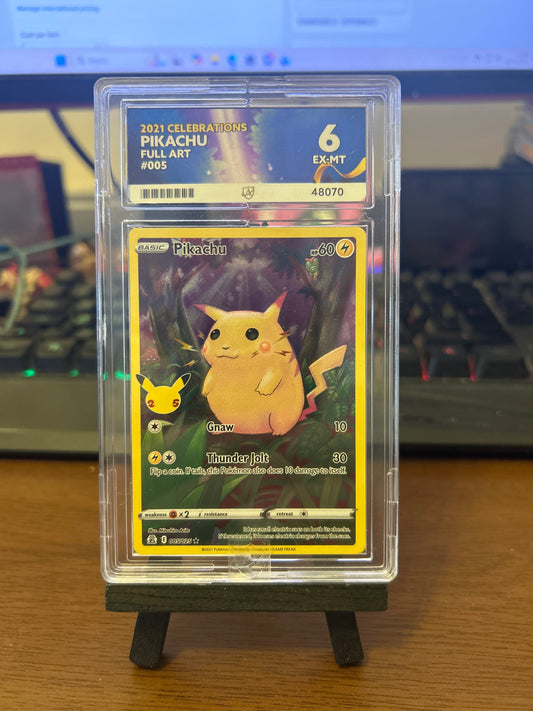 Pikachu Full Art - Celebrations - 005/025 - Ace Grading - EX-MT 6 Graded Card