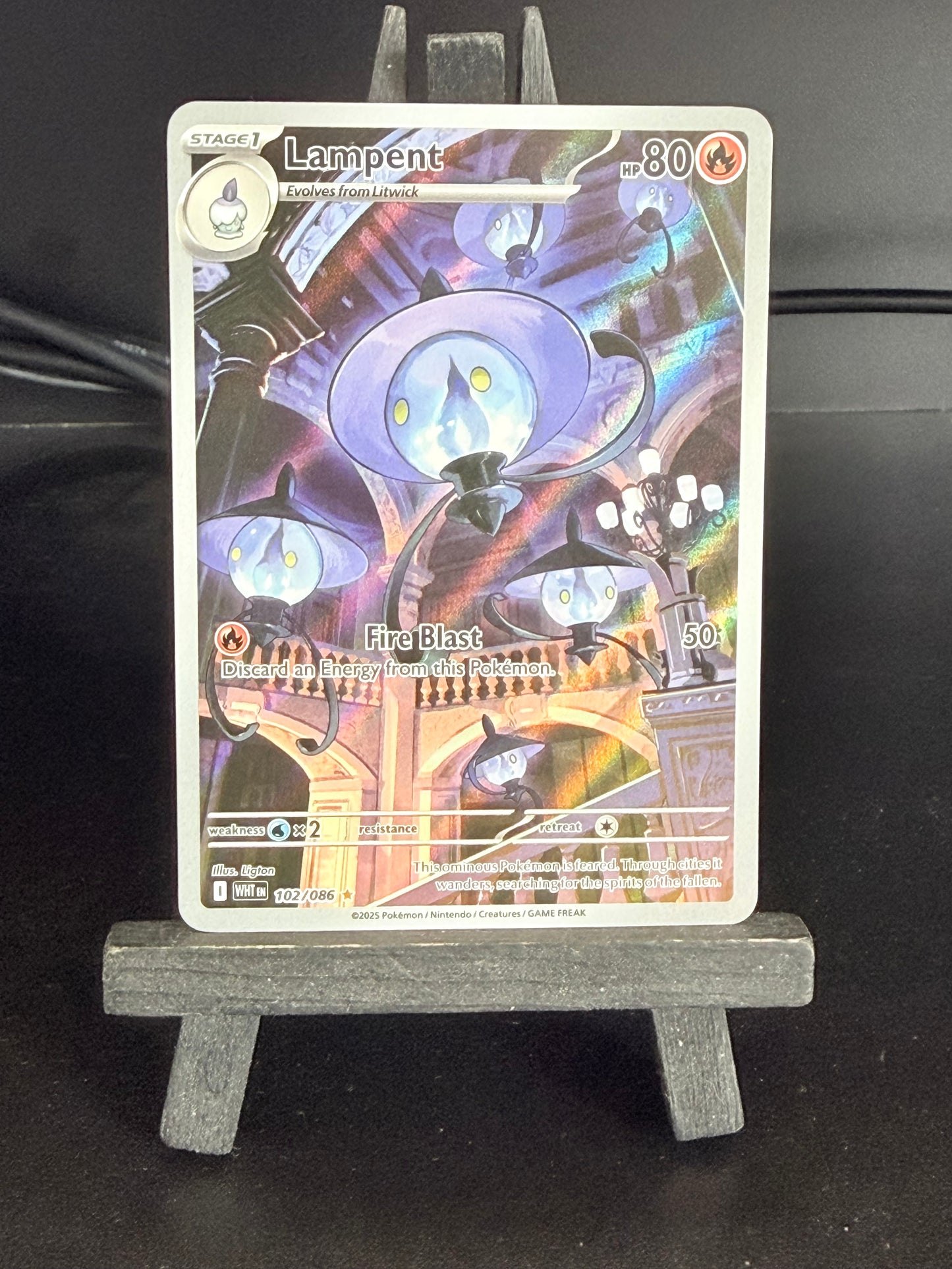 Lampent 102/086 IR White Flare Pokémon Card - English