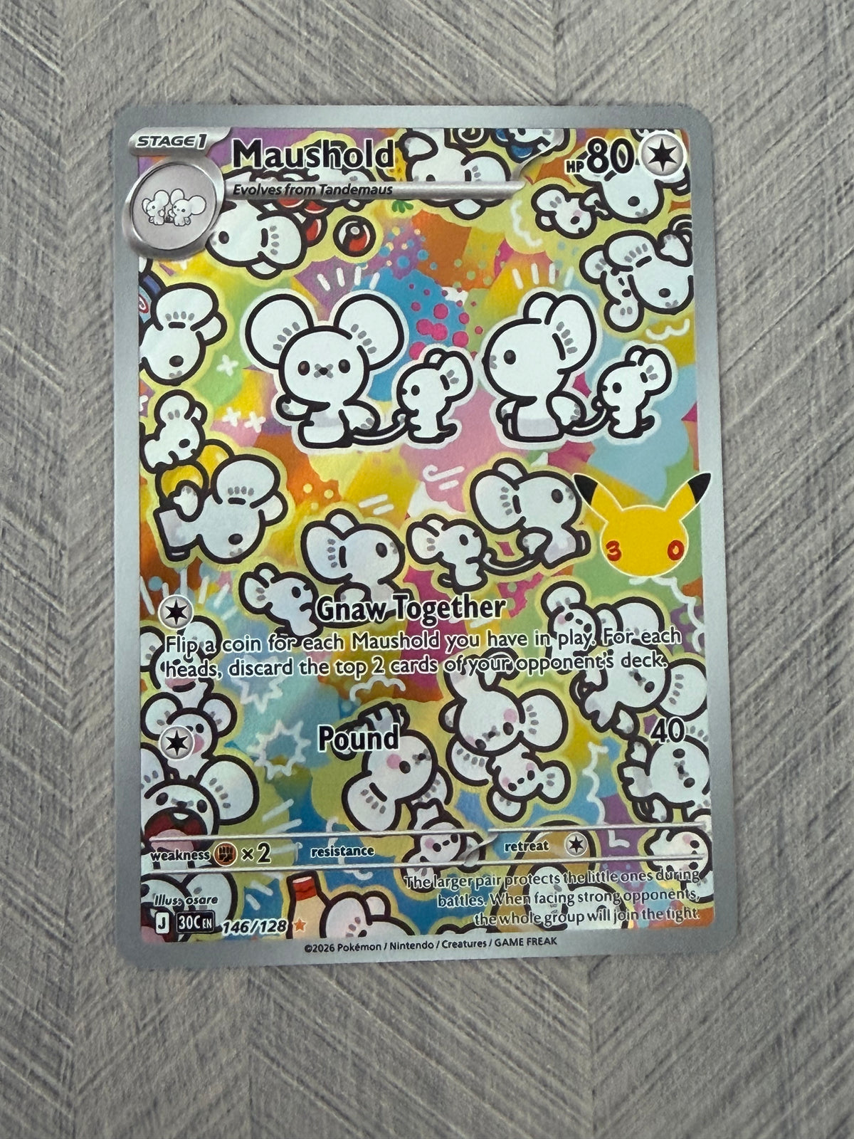 Maushold 146/128 IR 30th Celebration Pokémon Card - English
