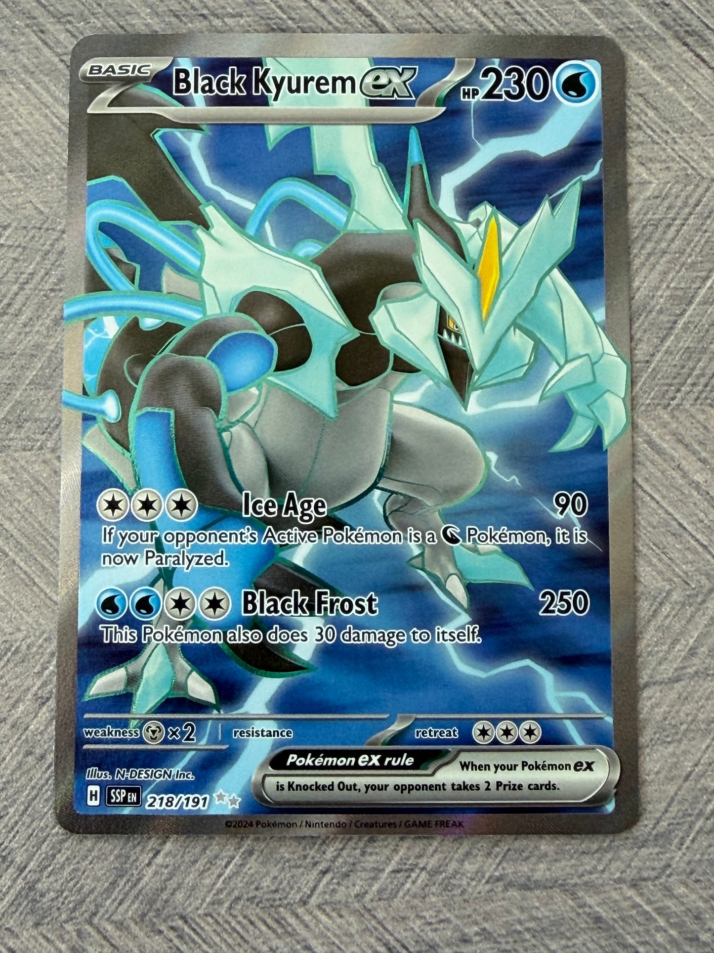 Black Kyurem 218/191 Full Art Surging Sparks Pokémon Card - English