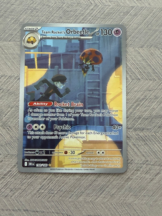 Team Rocket's Orbettle 198/182 IR Destined Rivals Pokémon Card - English