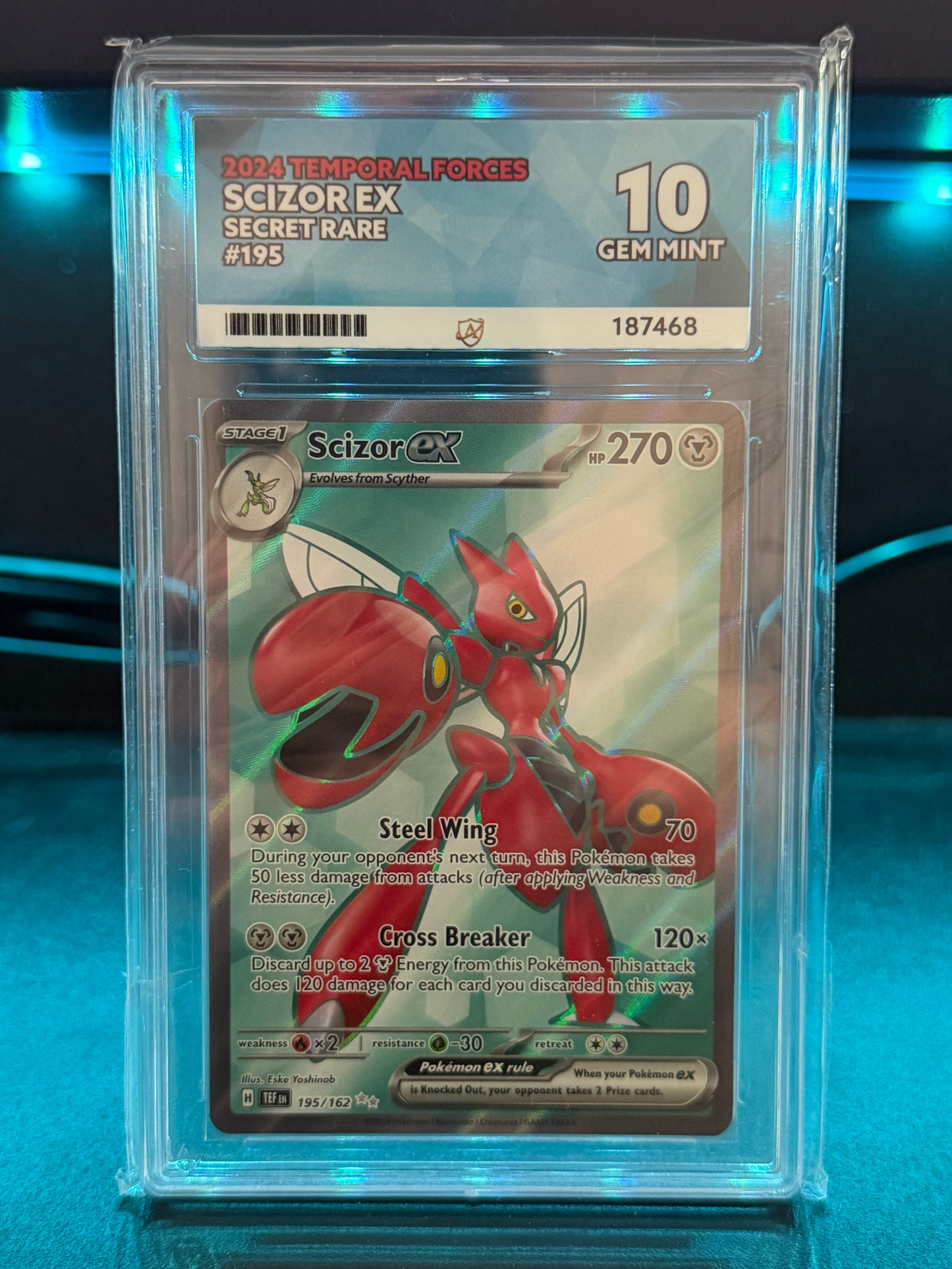 Scizor EX 195/162 - Temporal Forces - Gem Mint 10 Ace Grading Card