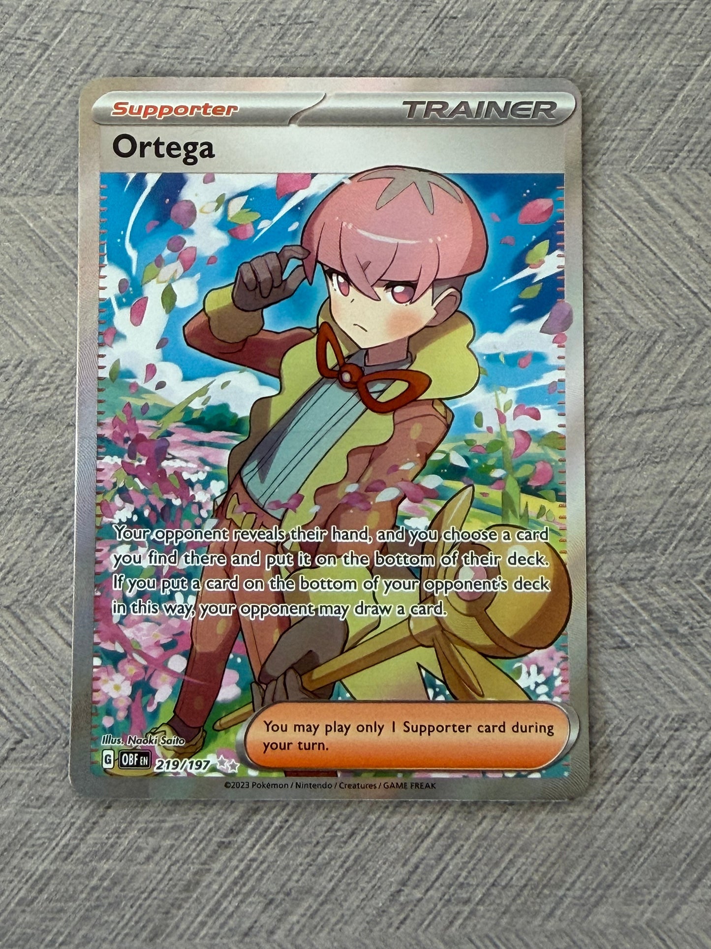 Ortega 212/197 Full Art Obsidian Flames Pokémon Card - English