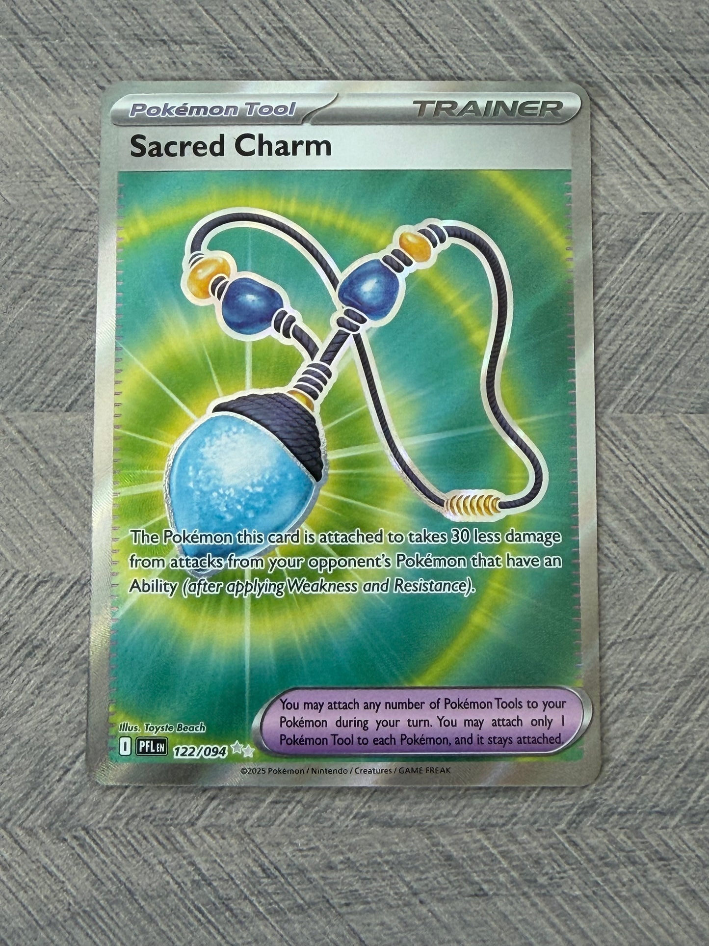 Sacred Charm 122/094 Full Art Phantasmal Flames Pokémon Card - English