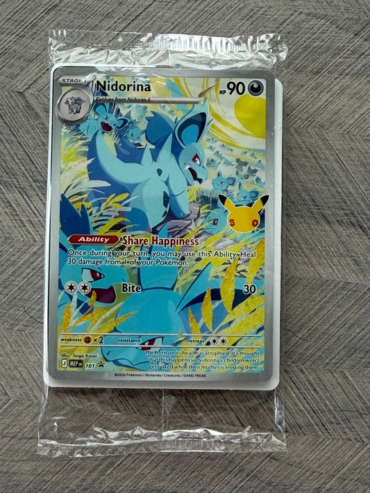 Nidorina MEP 101 Black Star Promo Sealed 30th Celebration Pokémon Card - English