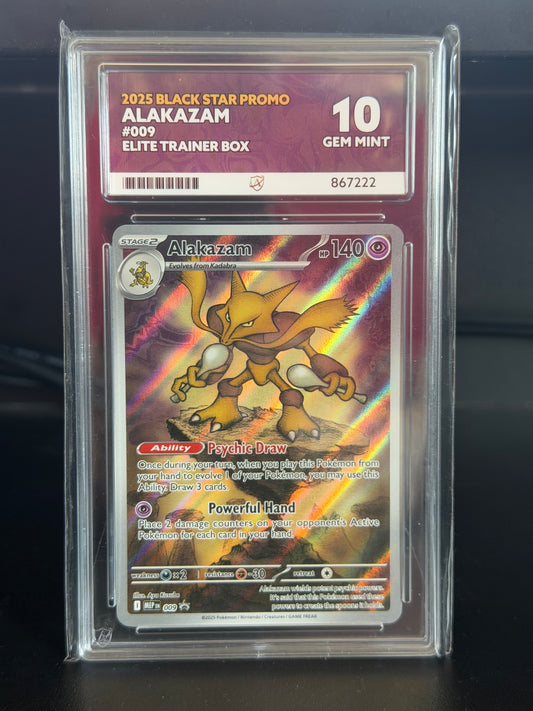 Alakazam MEP 009 Black Star Promo - Gem Mint 10 Ace Grading Card