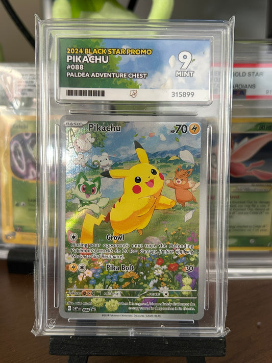 Pikachu Black Star Promo - Paldea Adventure Chest - SVP 088 - Ace Grading Mint 9 Graded Card