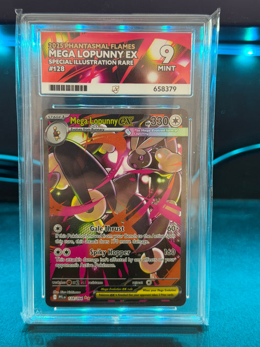 Mega Lopunny EX 128/094 Phantasmal Flames - Mint 9 Ace Grading Card