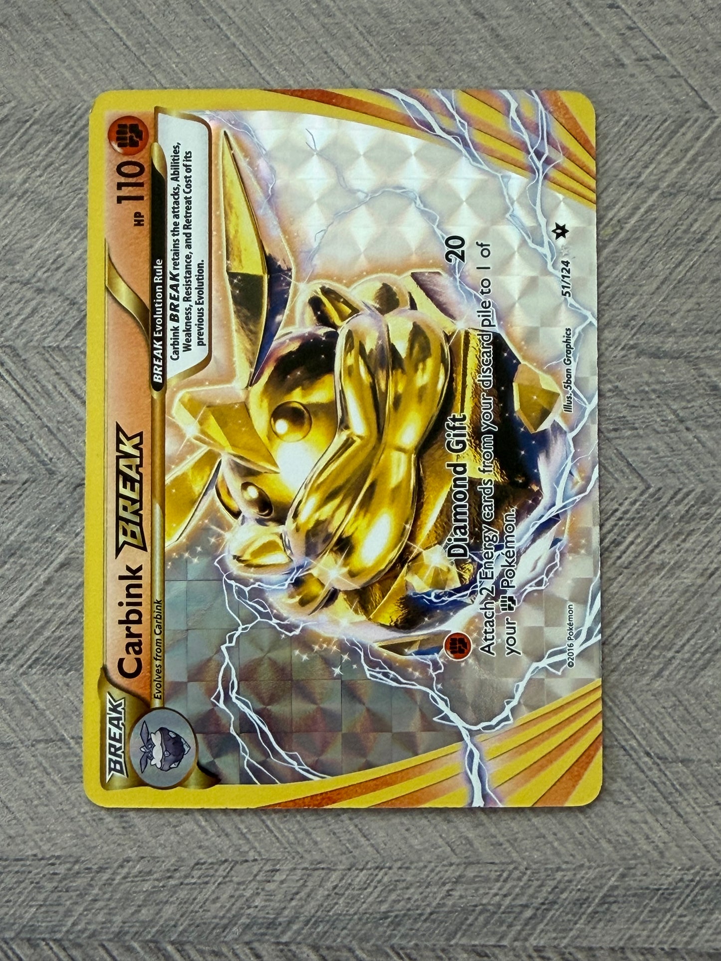 Carbink BREAK 51/124 Fates Collide Pokémon Card - English
