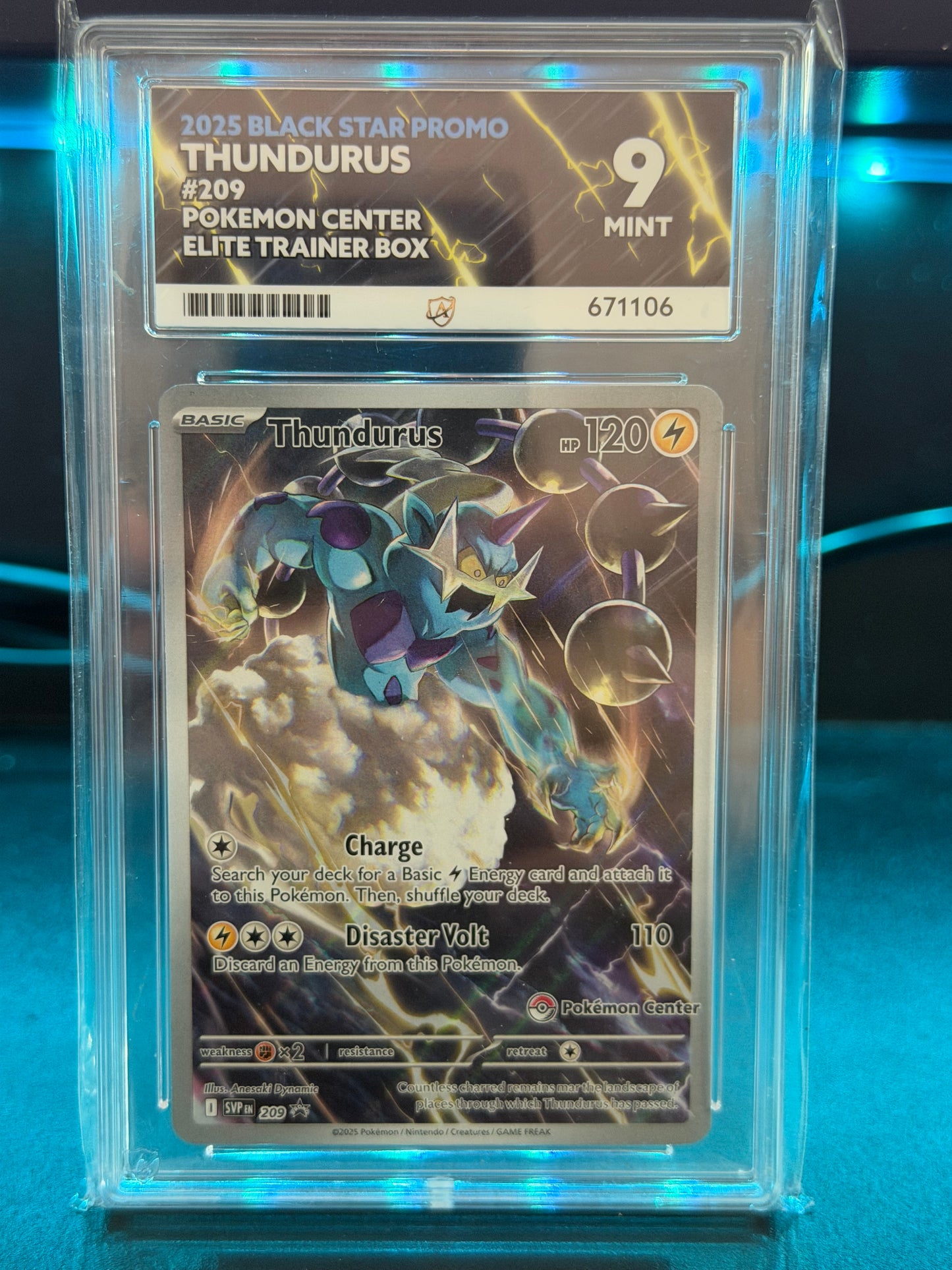 Thundurus SVP 209 Pokémon Centre Black Star Promo - Mint 9 Ace Grading Card
