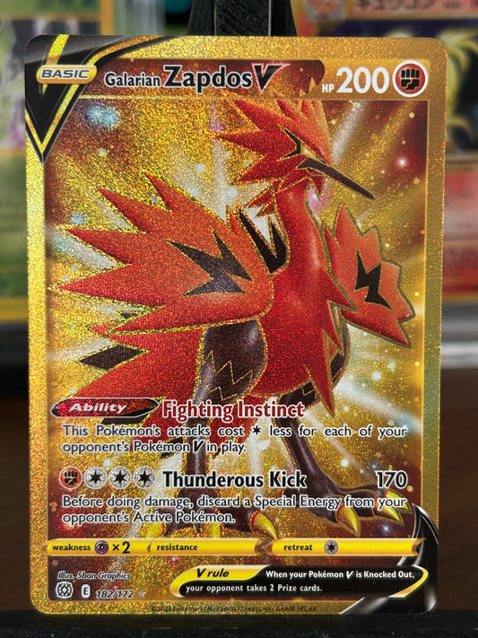 Galarian Zapdoz V Gold 182/172 Brilliant Stars Pokémon Card - English